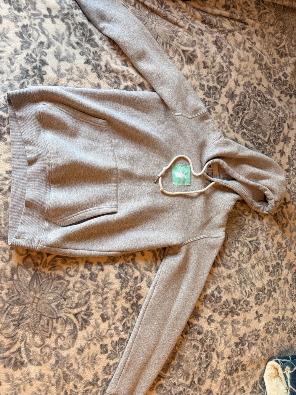 Dutch Bros Light Gray Pullover Hoodie with Front Pocket